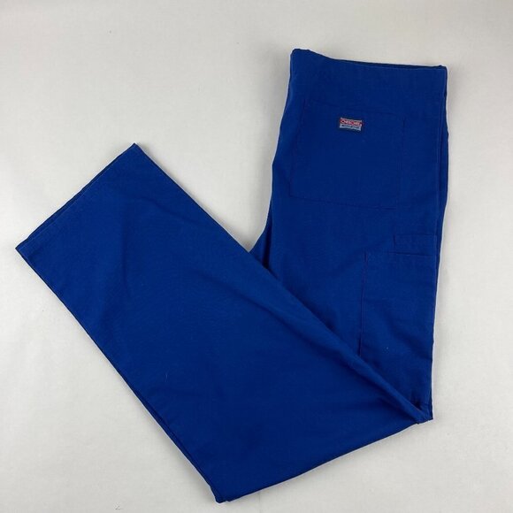 Cherokee Workwear Scrub Pants Womens Small Royal Blue Drawstring Pockets - Picture 1 of 10